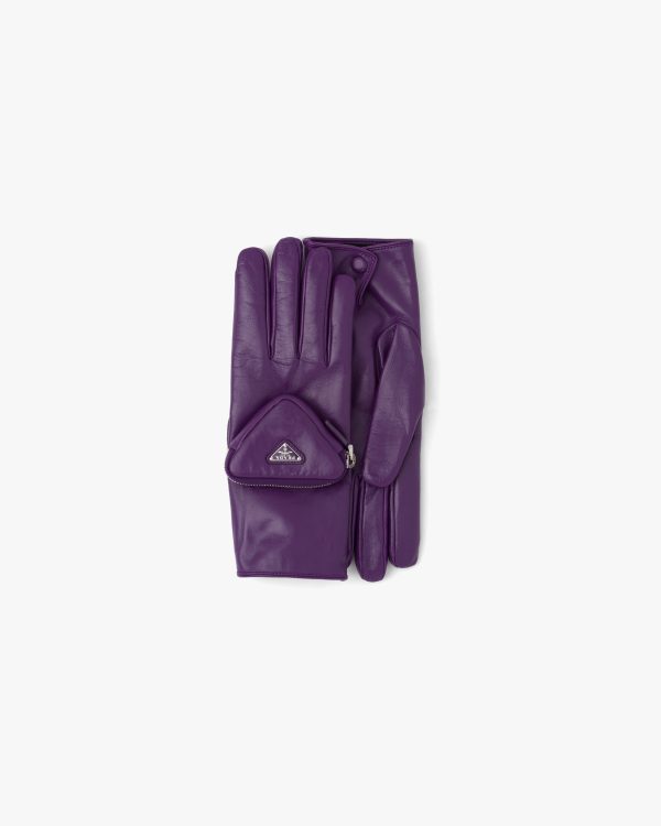 Cyclamen Napa leather gloves