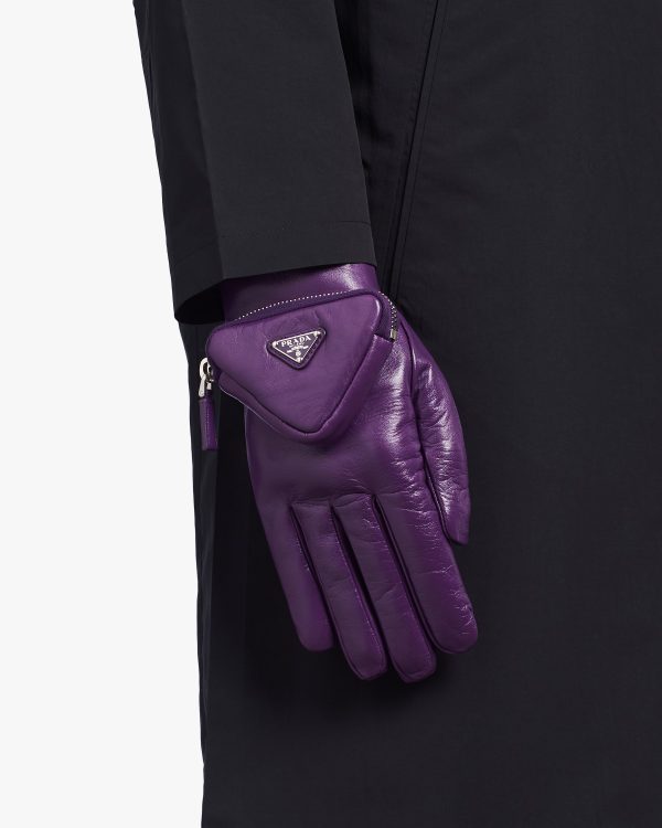 Cyclamen Napa leather gloves - Image 2