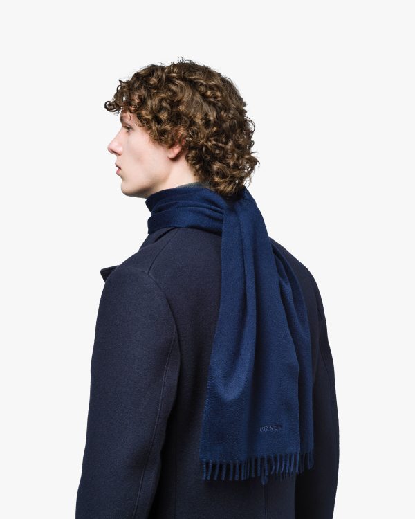 Navy Cashmere Scarf - Image 3