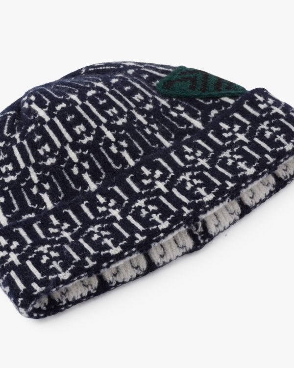 Navy Cashmere and wool beanie - Image 3