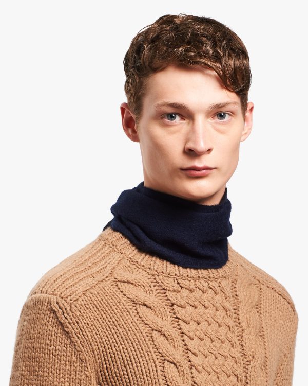 Navy Double Cashmere Scarf - Image 2