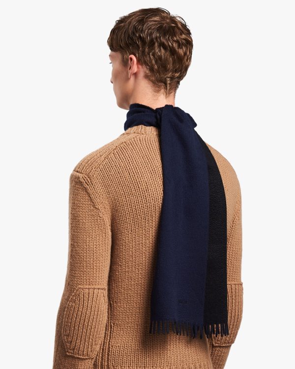 Navy Double Cashmere Scarf - Image 3