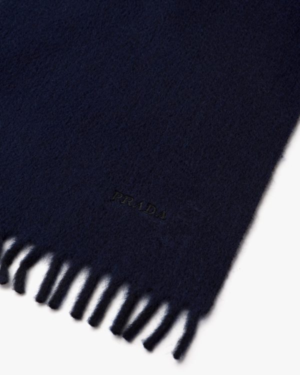 Navy Double Cashmere Scarf - Image 4
