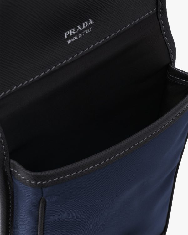 Navy Re-Nylon and Saffiano leather smartphone case - Image 4