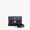 Navy Re-Nylon and Saffiano leather smartphone case