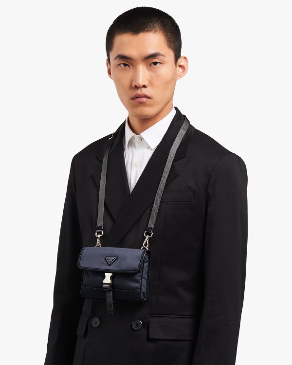 Navy Re-Nylon and Saffiano leather smartphone case - Image 2