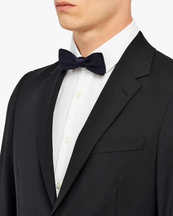 Navy Satin bow-tie - Image 2