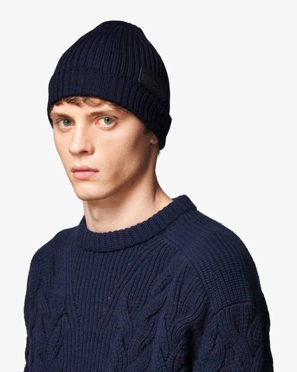 Navy Wool beanie - Image 2