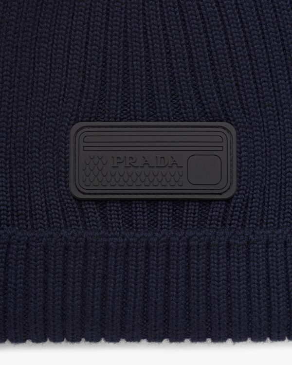 Navy Wool beanie - Image 3