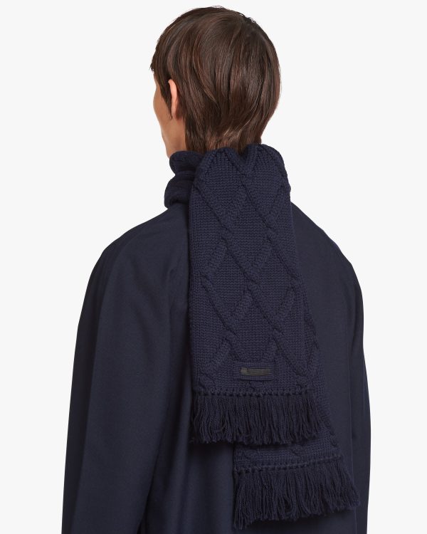 Navy Wool scarf - Image 3