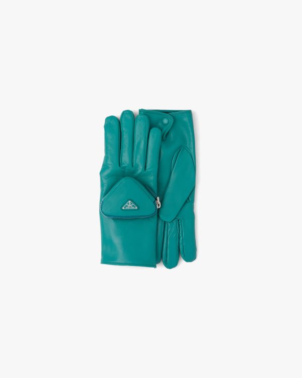 Peacock Blue Napa leather gloves