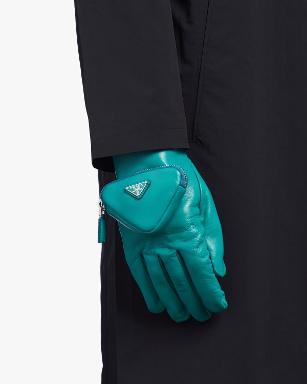 Peacock Blue Napa leather gloves - Image 2