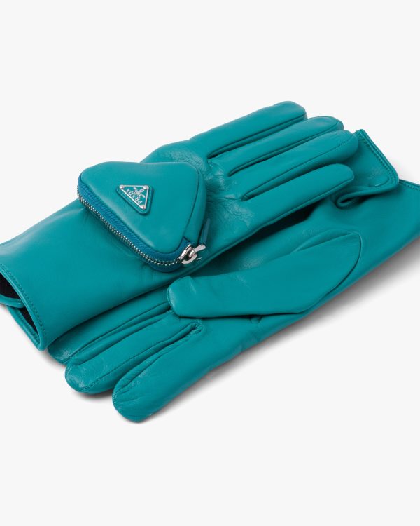 Peacock Blue Napa leather gloves - Image 3