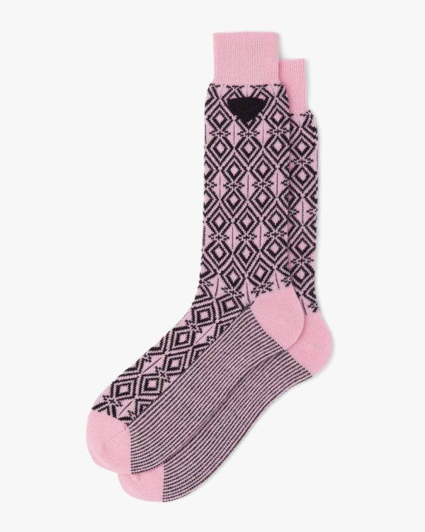 Pink/black Cashmere ankle socks