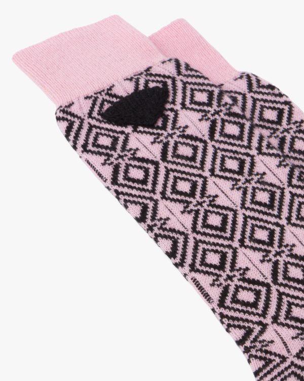 Pink/black Cashmere ankle socks - Image 3