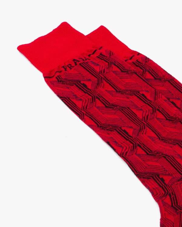 Red Superfine wool ankle socks - Image 3