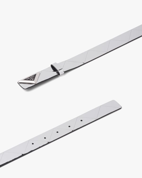 Silver Brushed leather belt - Image 2