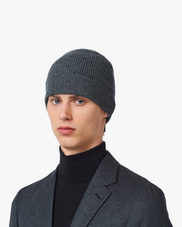 Slate Gray Cashmere Hat - Image 2
