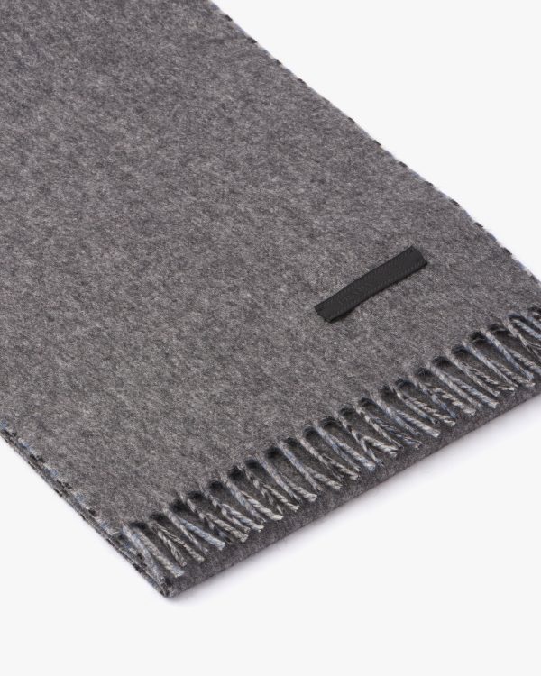 Slate Gray Double cashmere scarf - Image 4