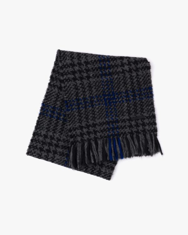 Slate Gray Prince of Wales checked scarf