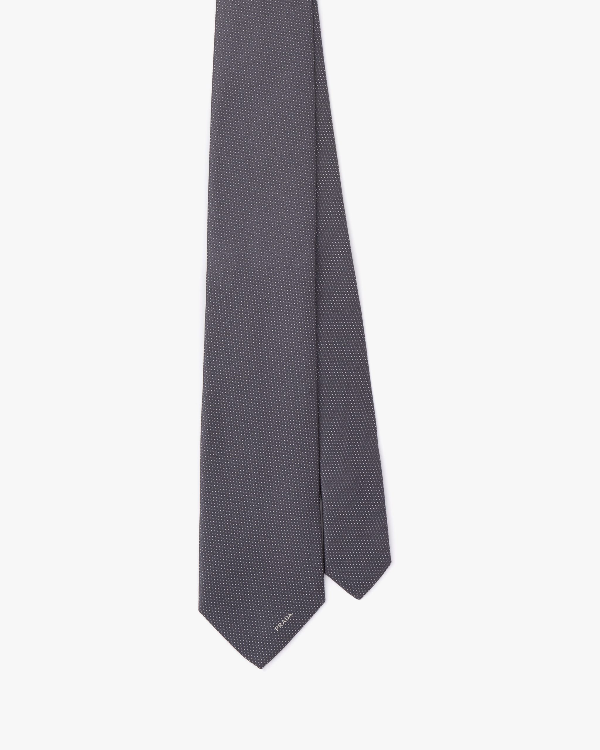 Smoky Gray Pinpoint Tie - Fake Prada Store