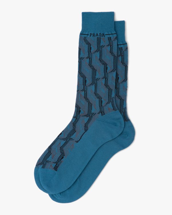 Turquoise Superfine wool ankle socks