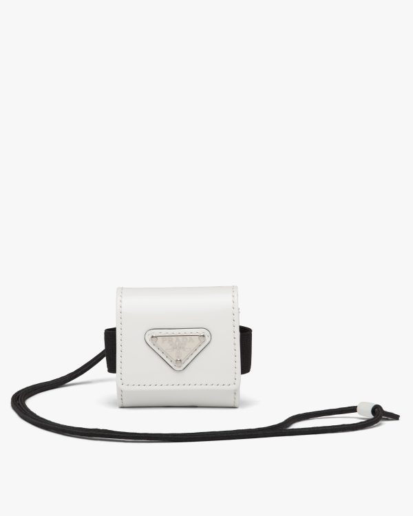 White AirPods Pro brushed leather case
