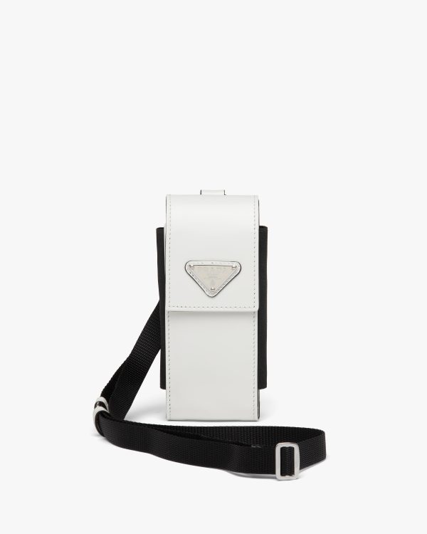 White Brushed leather smartphone case