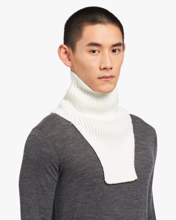 White Re-Nylon Gabardine and wool tube scarf - Image 2