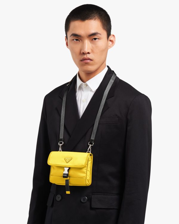 Yellow Nylon and Saffiano Leather Smartphone Case - Image 2