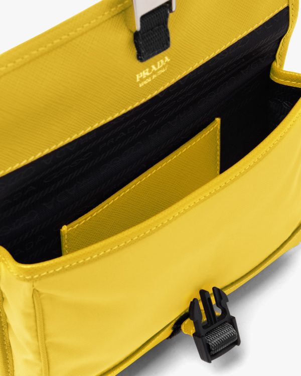 Yellow Nylon and Saffiano Leather Smartphone Case - Image 4