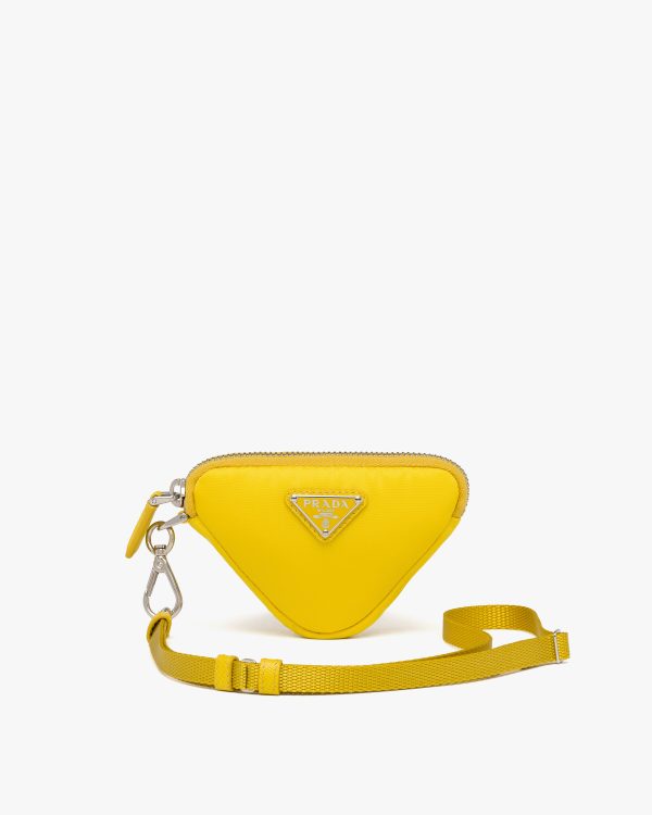 Yellow Re-Nylon mini pouch