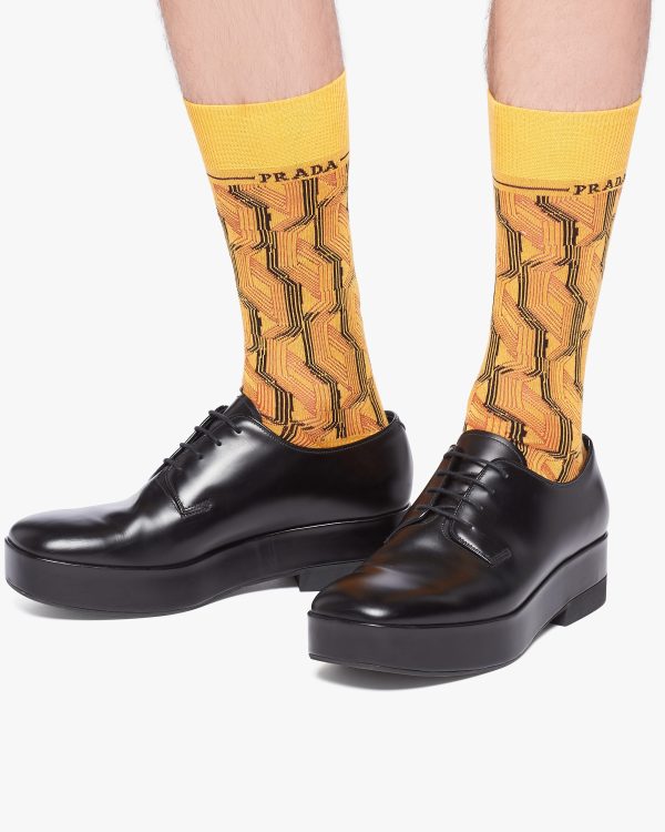 Yellow Superfine wool ankle socks - Image 3