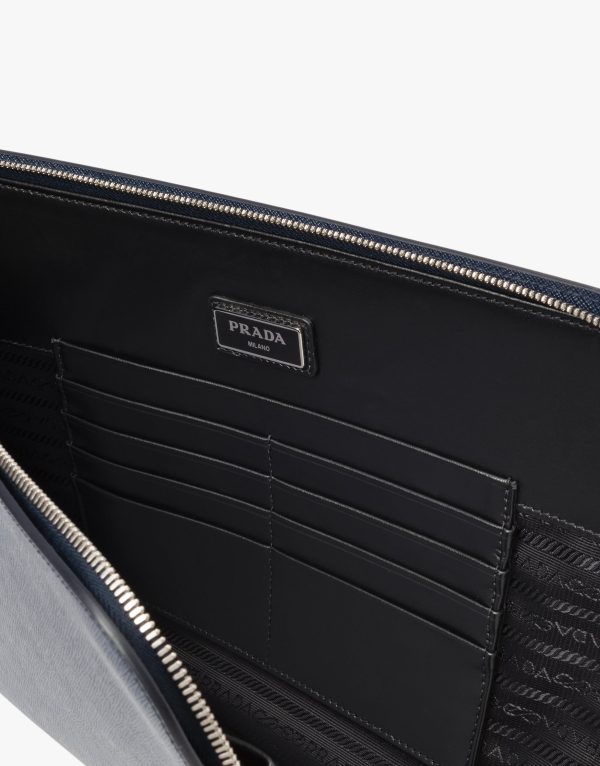 Baltic Blue Saffiano Leather Briefcase - Image 5