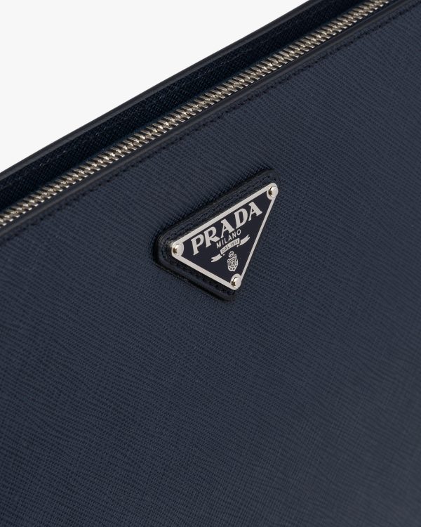 Baltic Blue Saffiano Leather Briefcase - Image 6