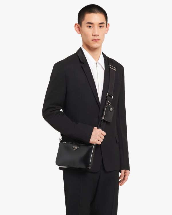 Black Brushed leather shoulder bag - Image 2