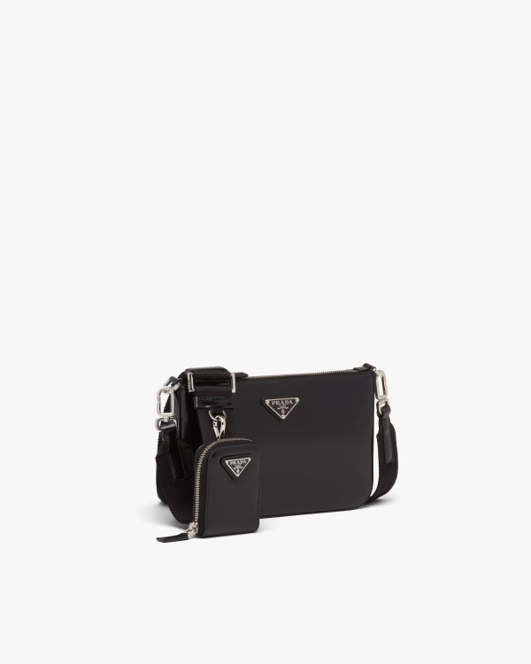 Black Brushed leather shoulder bag - Image 3