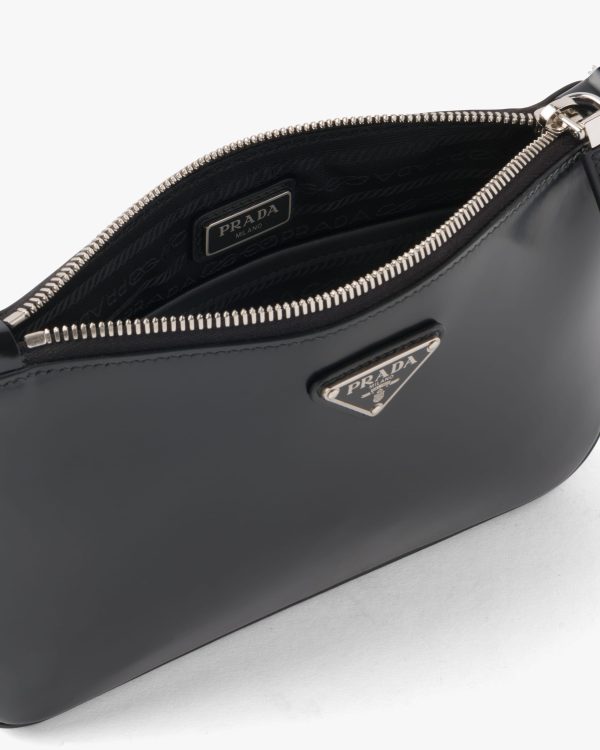 Black Brushed leather shoulder bag - Image 5