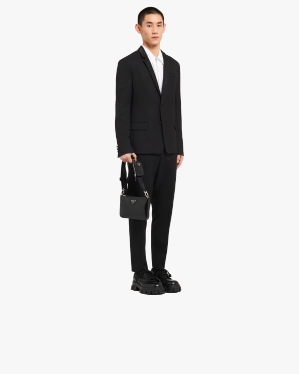 Black Brushed leather shoulder bag - Image 7