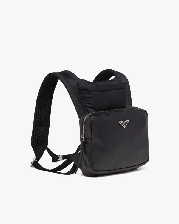 Black Leather backpack with hood - Image 3