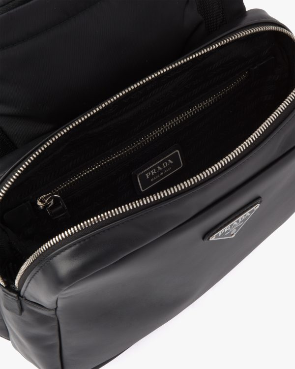 Black Leather backpack with hood - Image 5
