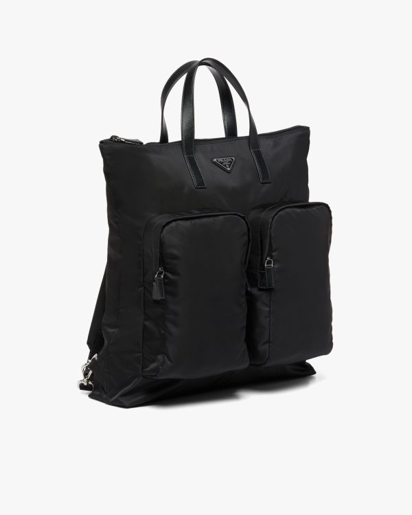 Black Nylon and Saffiano Leather Tote - Image 3