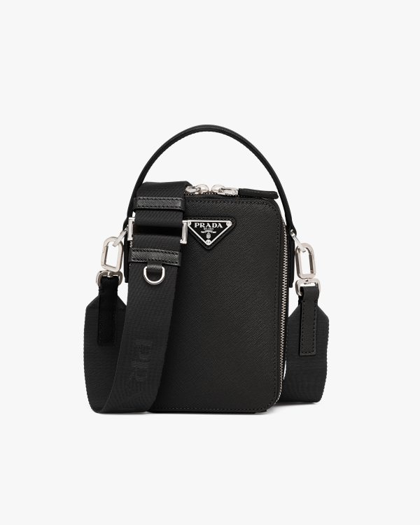 Black Prada Brique Saffiano leather bag