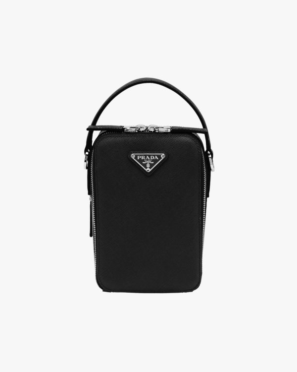 Black Prada Brique Saffiano leather bag