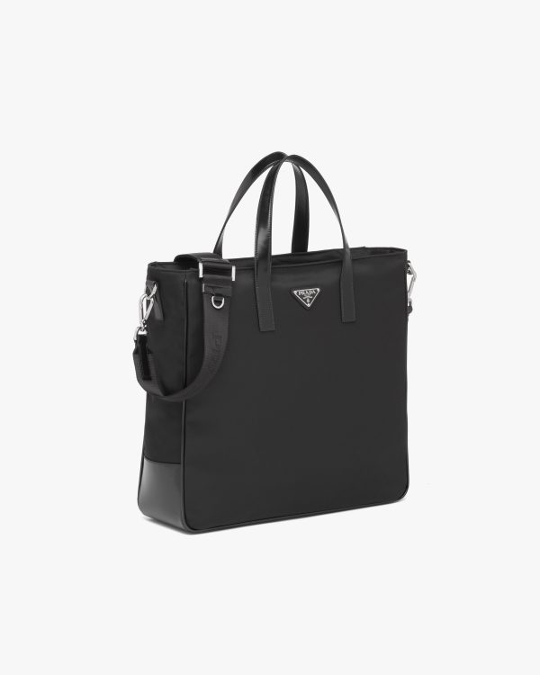 Black Re-Nylon and Leather tote - Image 3