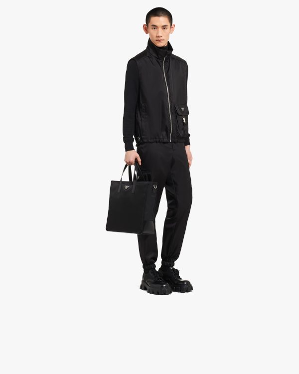 Black Re-Nylon and Leather tote - Image 7