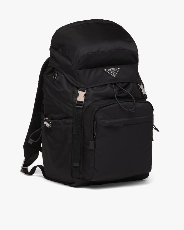 Black Re-Nylon and Saffiano leather backpack - Image 3