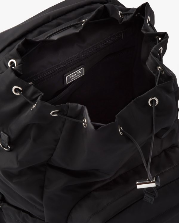 Black Re-Nylon and Saffiano leather backpack - Image 5