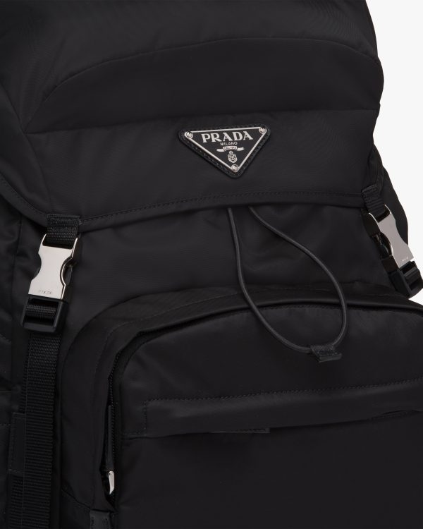 Black Re-Nylon and Saffiano leather backpack - Image 6