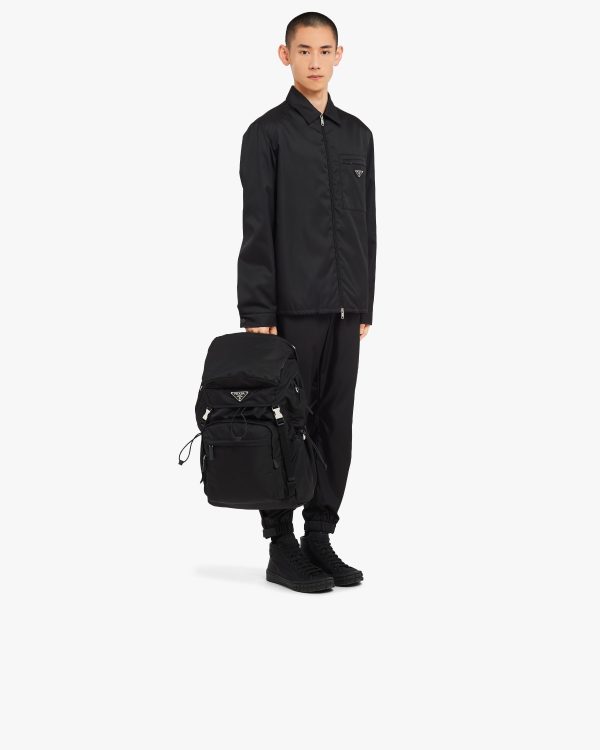 Black Re-Nylon and Saffiano leather backpack - Image 7